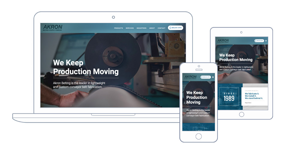 akron belting website designers