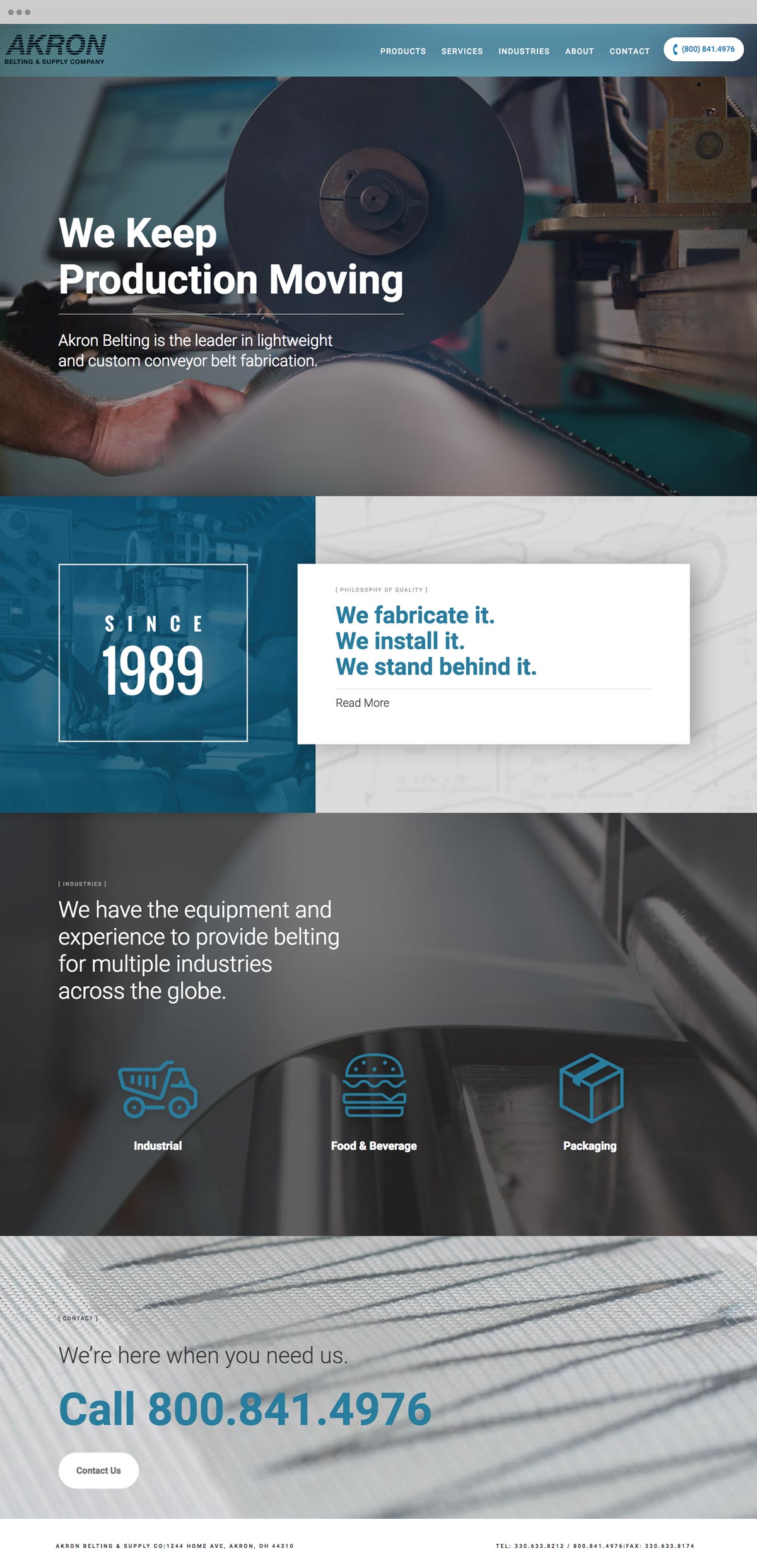 Akron Belting & Supply Web Design