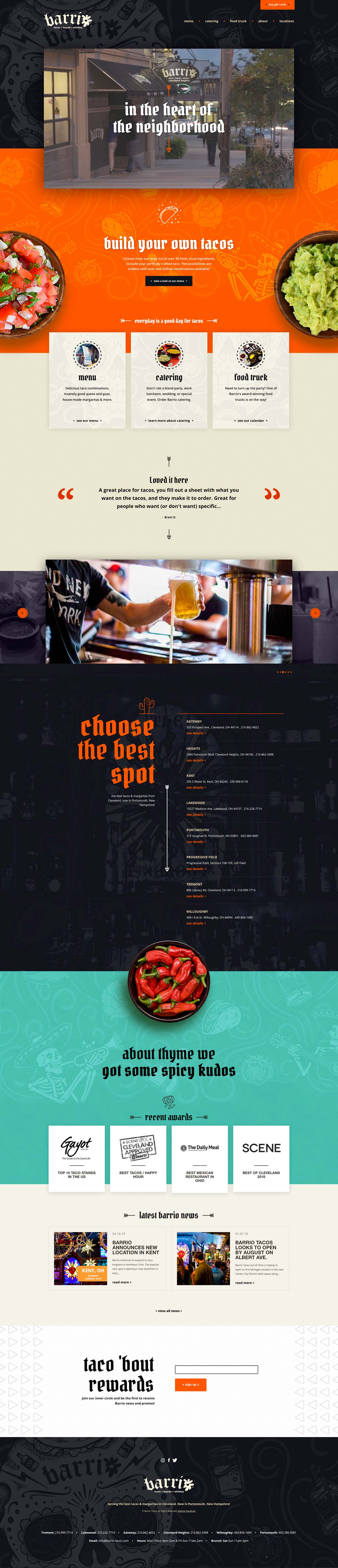 Barrio Tacos Website Design