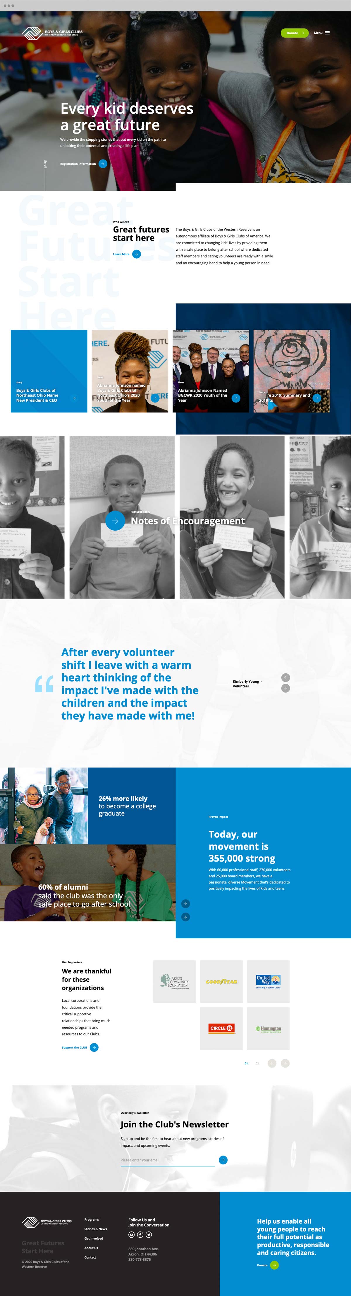 Boys & Girls Clubs of the Western Reserve Web Design
