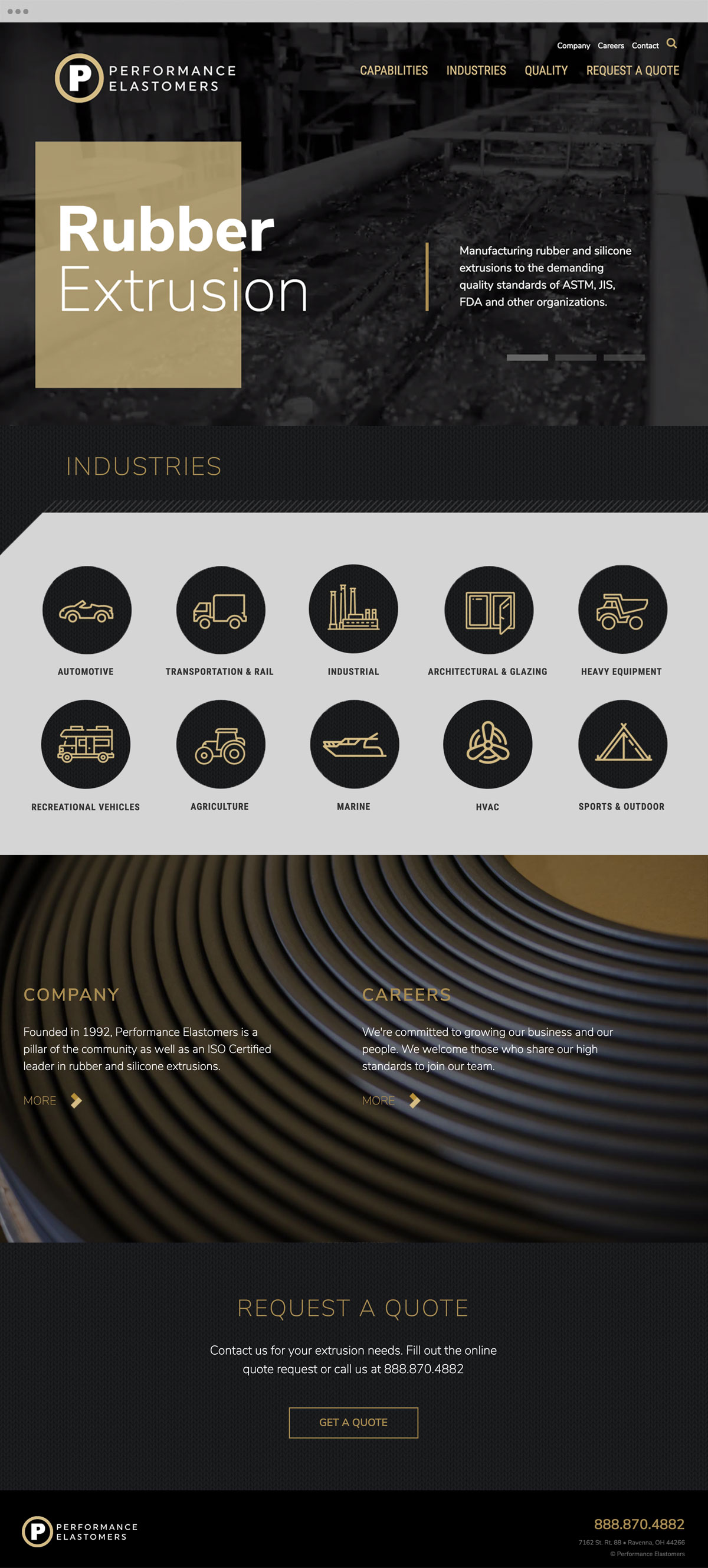 Performance Elastomers website
