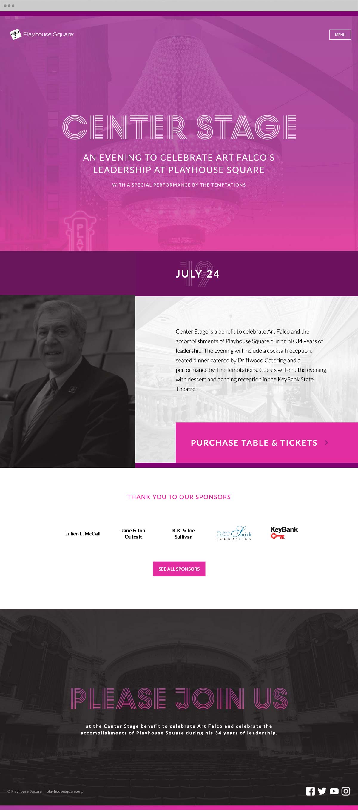 Center Stage Annual Fundraiser website